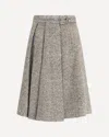 Brunello Cucinelli Women Virgin Wool Midi Skirt In Gray
