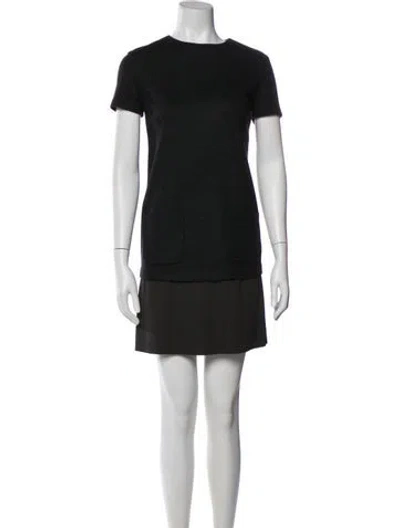 Pre-owned Brunello Cucinelli Virgin Wool Mini Dress In Black