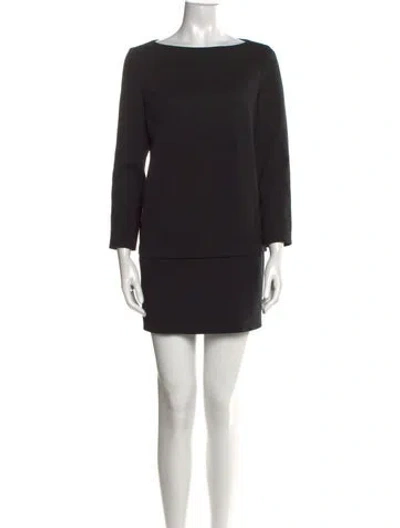 Pre-owned Brunello Cucinelli Virgin Wool Mini Dress In Black