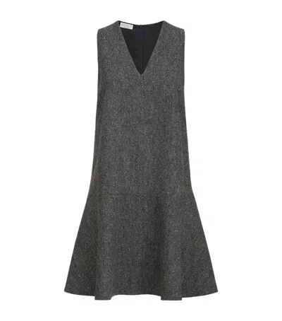 Brunello Cucinelli Virgin Wool Mini Dress In Black
