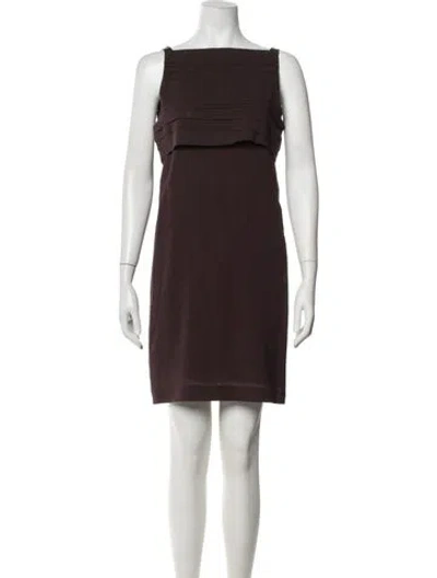 Pre-owned Brunello Cucinelli Virgin Wool Mini Dress In Brown