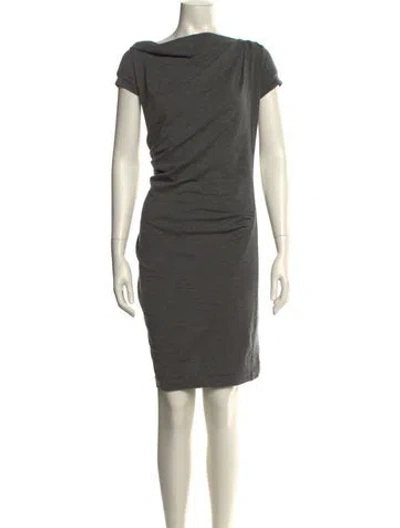 Pre-owned Brunello Cucinelli Virgin Wool Mini Dress In Gray
