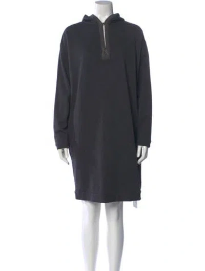 Pre-owned Brunello Cucinelli Virgin Wool Mini Dress In Gray
