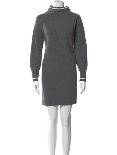 Pre-owned Brunello Cucinelli Virgin Wool Mini Dress In Gray