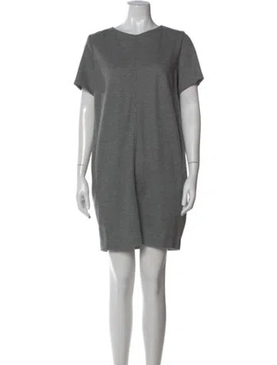 Pre-owned Brunello Cucinelli Virgin Wool Mini Dress In Gray