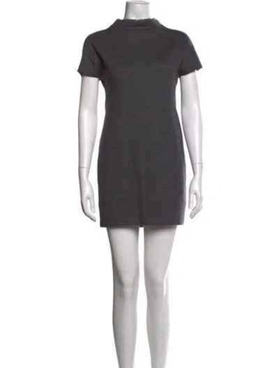 Pre-owned Brunello Cucinelli Virgin Wool Mini Dress In Grey