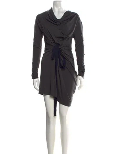 Pre-owned Brunello Cucinelli Virgin Wool Mini Dress In Grey