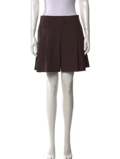 Pre-owned Brunello Cucinelli Virgin Wool Mini Shorts In Brown