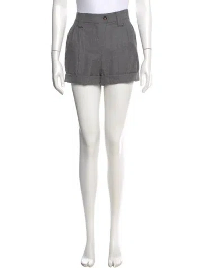 Pre-owned Brunello Cucinelli Virgin Wool Mini Shorts W/ Tags In Gray