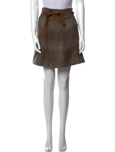 Pre-owned Brunello Cucinelli Virgin Wool Mini Skirt In Brown