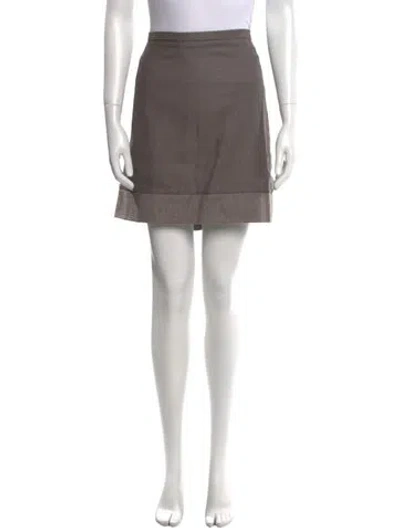 Pre-owned Brunello Cucinelli Virgin Wool Mini Skirt In Gray