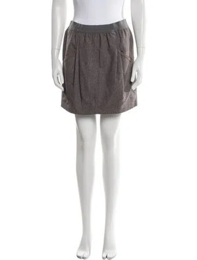Pre-owned Brunello Cucinelli Virgin Wool Mini Skirt In Gray