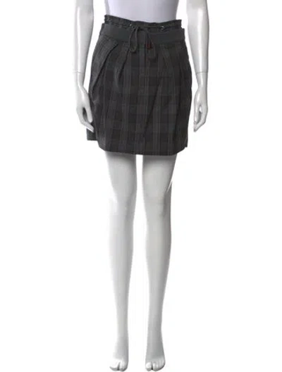 Pre-owned Brunello Cucinelli Virgin Wool Mini Skirt In Gray