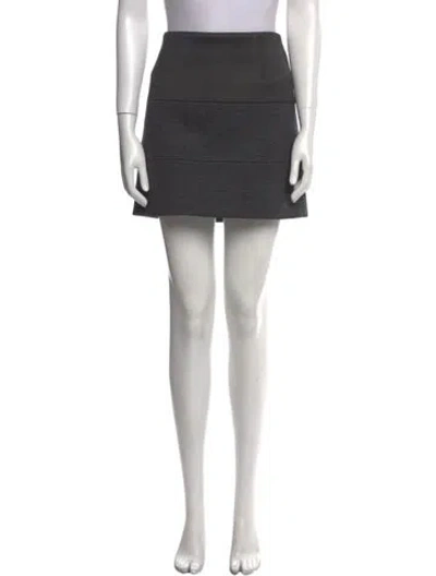 Pre-owned Brunello Cucinelli Virgin Wool Mini Skirt In Gray