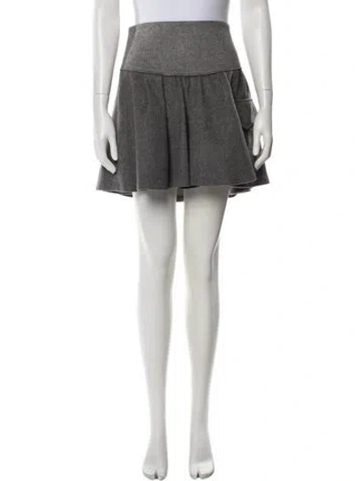 Pre-owned Brunello Cucinelli Virgin Wool Mini Skirt In Gray