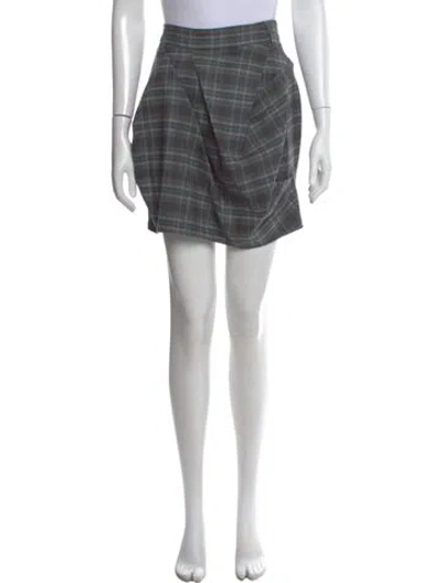 Pre-owned Brunello Cucinelli Virgin Wool Mini Skirt In Gray