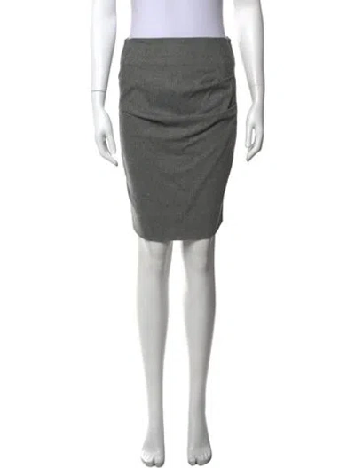 Pre-owned Brunello Cucinelli Virgin Wool Mini Skirt In Grey