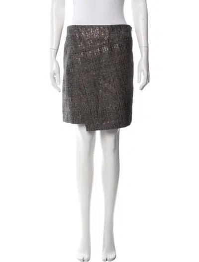 Pre-owned Brunello Cucinelli Virgin Wool Mini Skirt In Grey