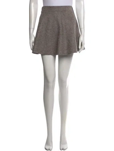 Pre-owned Brunello Cucinelli Virgin Wool Mini Skirt In Grey