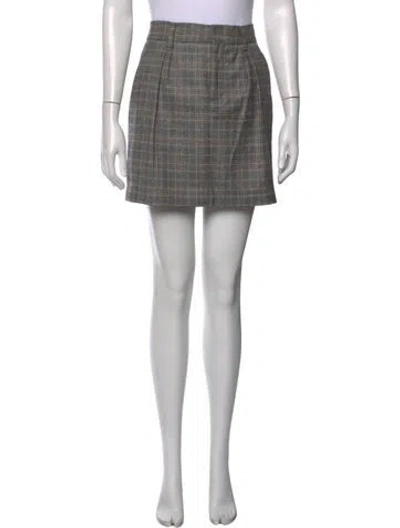 Pre-owned Brunello Cucinelli Virgin Wool Mini Skirt In Grey