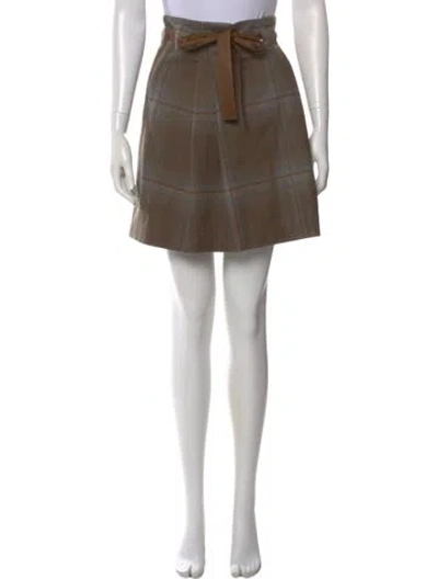 Pre-owned Brunello Cucinelli Virgin Wool Mini Skirt In Neutral