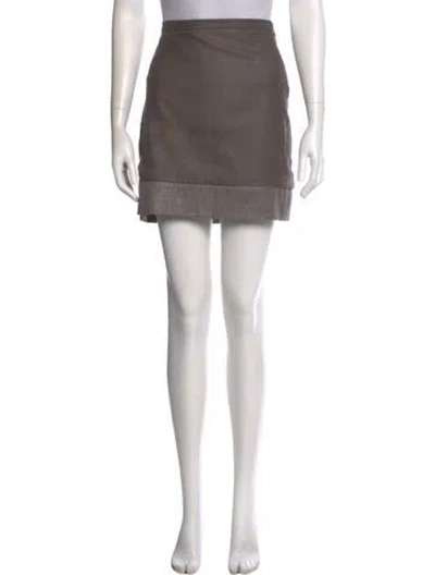 Pre-owned Brunello Cucinelli Virgin Wool Mini Skirt W/ Tags In Gray