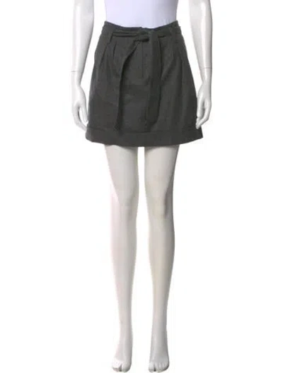 Pre-owned Brunello Cucinelli Virgin Wool Mini Skirt W/ Tags In Gray