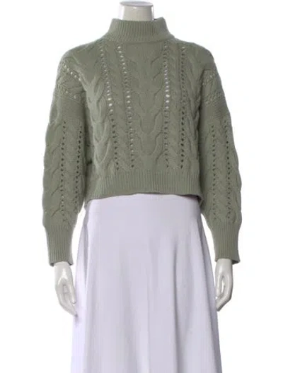Pre-owned Brunello Cucinelli Virgin Wool Mock Neck Sweater In Green