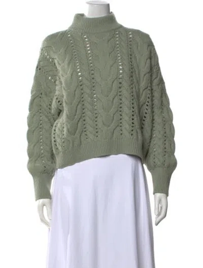 Pre-owned Brunello Cucinelli Virgin Wool Mock Neck Sweater In Green
