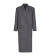 Brunello Cucinelli Grey Single-breasted Coat With Notched Revers In Wool Woman In Grey