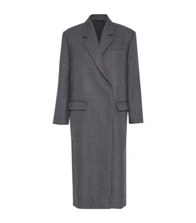 Brunello Cucinelli Virgin Wool Overcoat In Grey