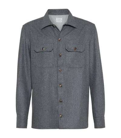 BRUNELLO CUCINELLI VIRGIN WOOL OVERSHIRT