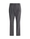 Brunello Cucinelli Virgin Wool Pants In Gray
