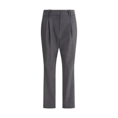Brunello Cucinelli Virgin Wool Pants In Gray