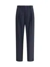 Brunello Cucinelli Elastic-waistband Pleated Trousers In Blue
