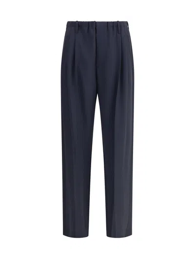 Brunello Cucinelli Virgin Wool Pants In Blue