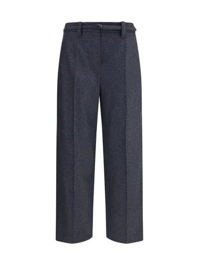 Brunello Cucinelli Virgin Wool Pants In Blue