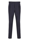 Brunello Cucinelli Men Virgin Wool Trousers With Pinces In Blue
