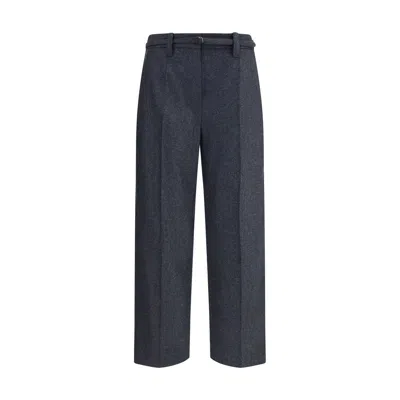 Brunello Cucinelli Virgin Wool Pants In Gray