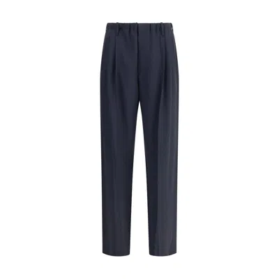 Brunello Cucinelli Virgin Wool Pants In Gray