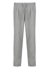 Brunello Cucinelli Herringbone-pattern Tapered Trousers In Grey