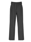 Brunello Cucinelli Grey Pants With Elastic Waist In Wool Blend Stretch Woman In Grey