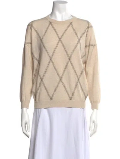 Pre-owned Brunello Cucinelli Virgin Wool Patterned Sweatshirt In Neutral