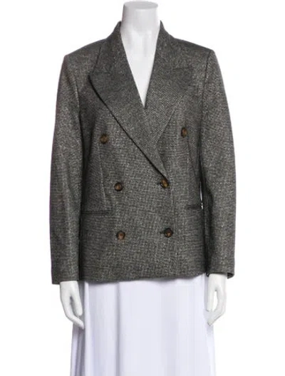 Pre-owned Brunello Cucinelli Virgin Wool Plaid Print Blazer