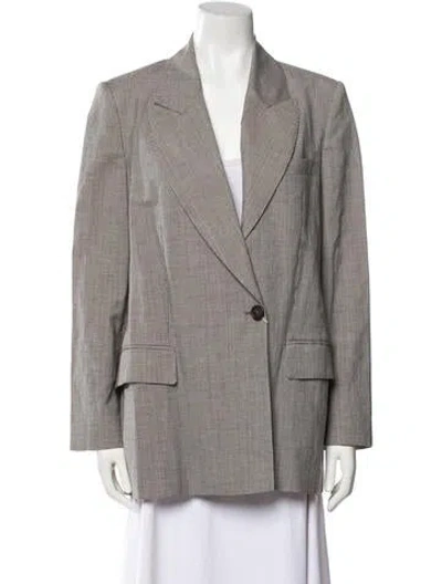 Pre-owned Brunello Cucinelli Virgin Wool Plaid Print Blazer W/ Tags In Neutral