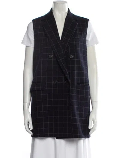 Pre-owned Brunello Cucinelli Virgin Wool Plaid Print Vest In Black