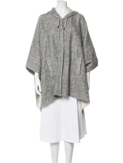 Pre-owned Brunello Cucinelli Virgin Wool Poncho W/ Tags In Gray