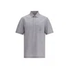 Brunello Cucinelli Men Virgin Wool Poplin Polo Shirt In Gray