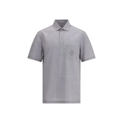 BRUNELLO CUCINELLI VIRGIN WOOL POPLIN POLO SHIRT