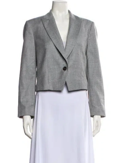 Pre-owned Brunello Cucinelli Virgin Wool Printed Blazer In Gray